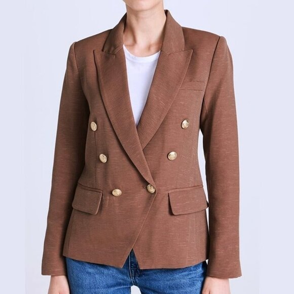 L’Agence Kenzie Women's Double Breasted Blazer in Fawn Size 16 (MSRP $595) - Picture 1 of 6